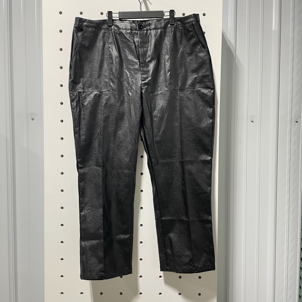 NWT Cider Black Faux Leather Pants Size 2XL